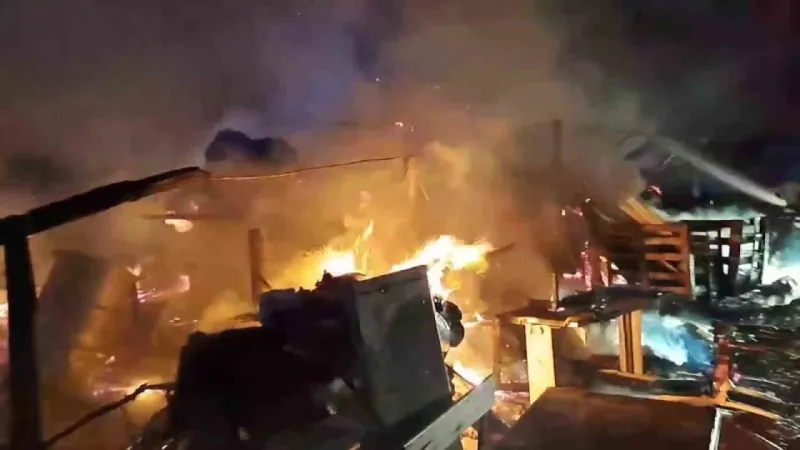 Ahır yandı, hayvanlar telef oldu!