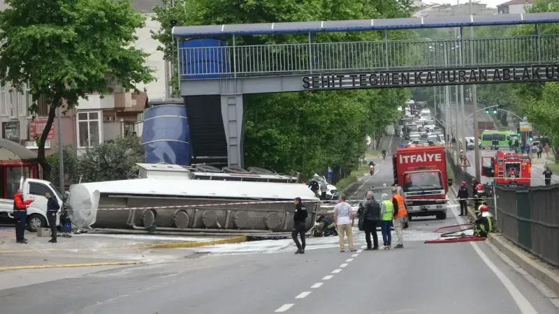 Tanker kazasında kapanan D130 Karayolu 11 saat sonra açıldı