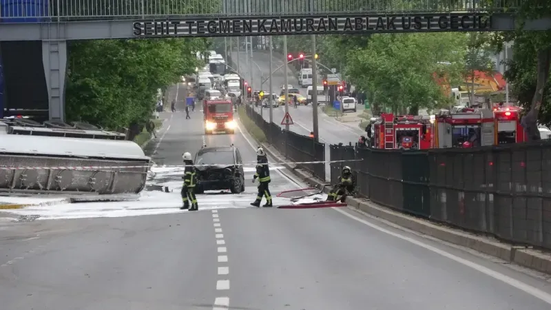 Tanker kazasında kapanan D130 Karayolu 11 saat sonra açıldı