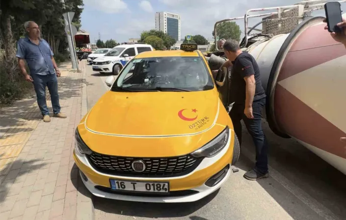 Bursa'da ticari taksi şoföründen hayat kurtaran manevra